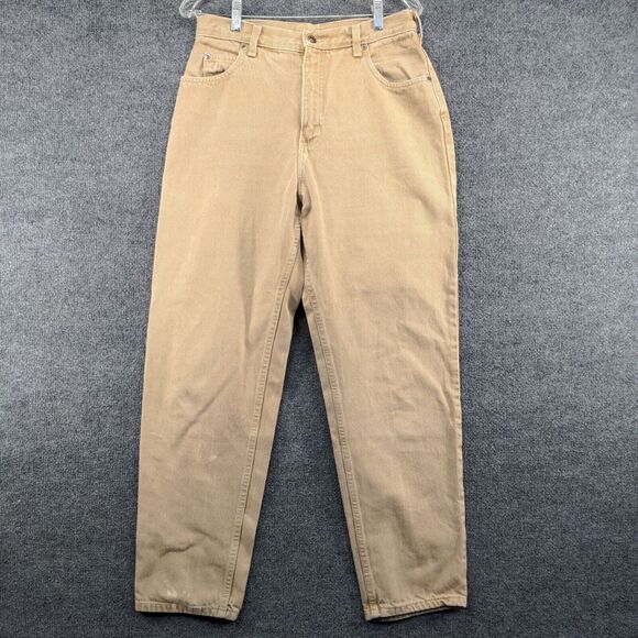 Lands End Direct Merchants Womens Jeans Tan Size 10 5 Pocket Belt Loops - Picture 2 of 12